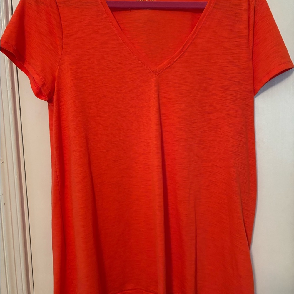 Lilly Pulitzer Orange Fitted Short Sleeve Etta top